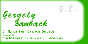 gergely bambach business card